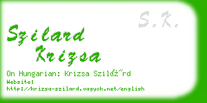 szilard krizsa business card